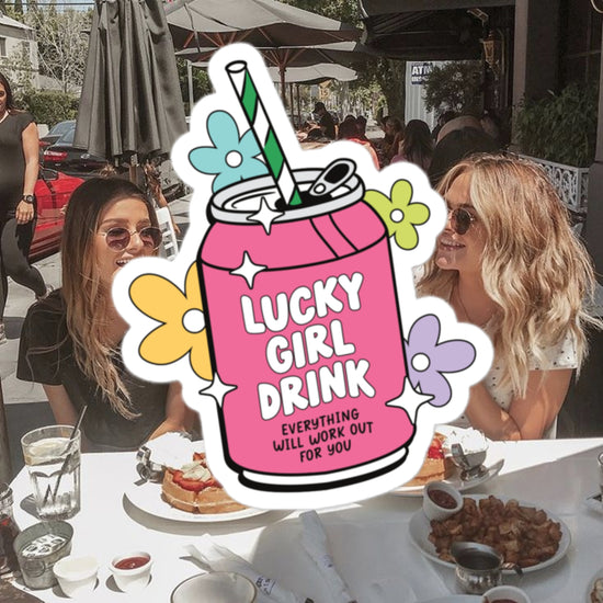 Lucky Girl Drink Sticker