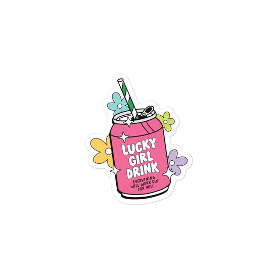 Lucky Girl Drink Sticker