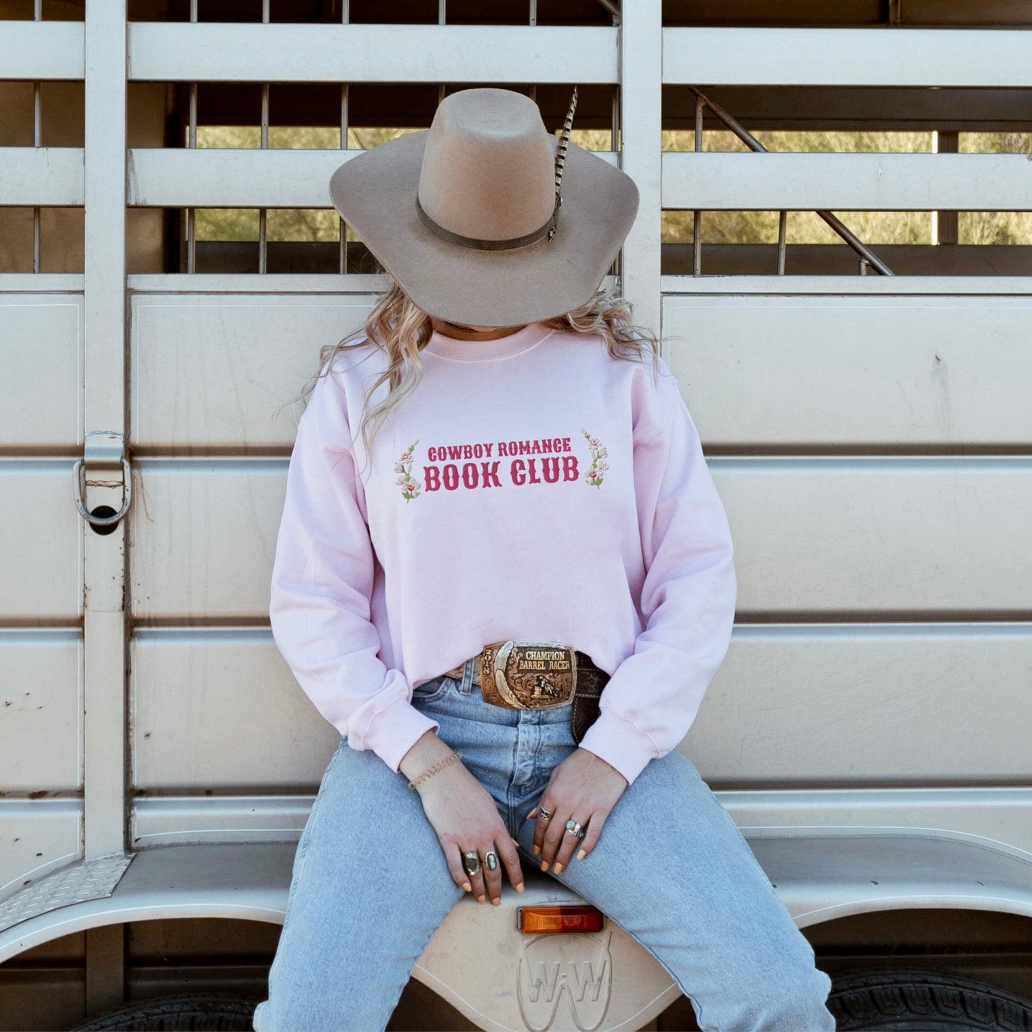 Cowboy Romance Embroidered Sweater