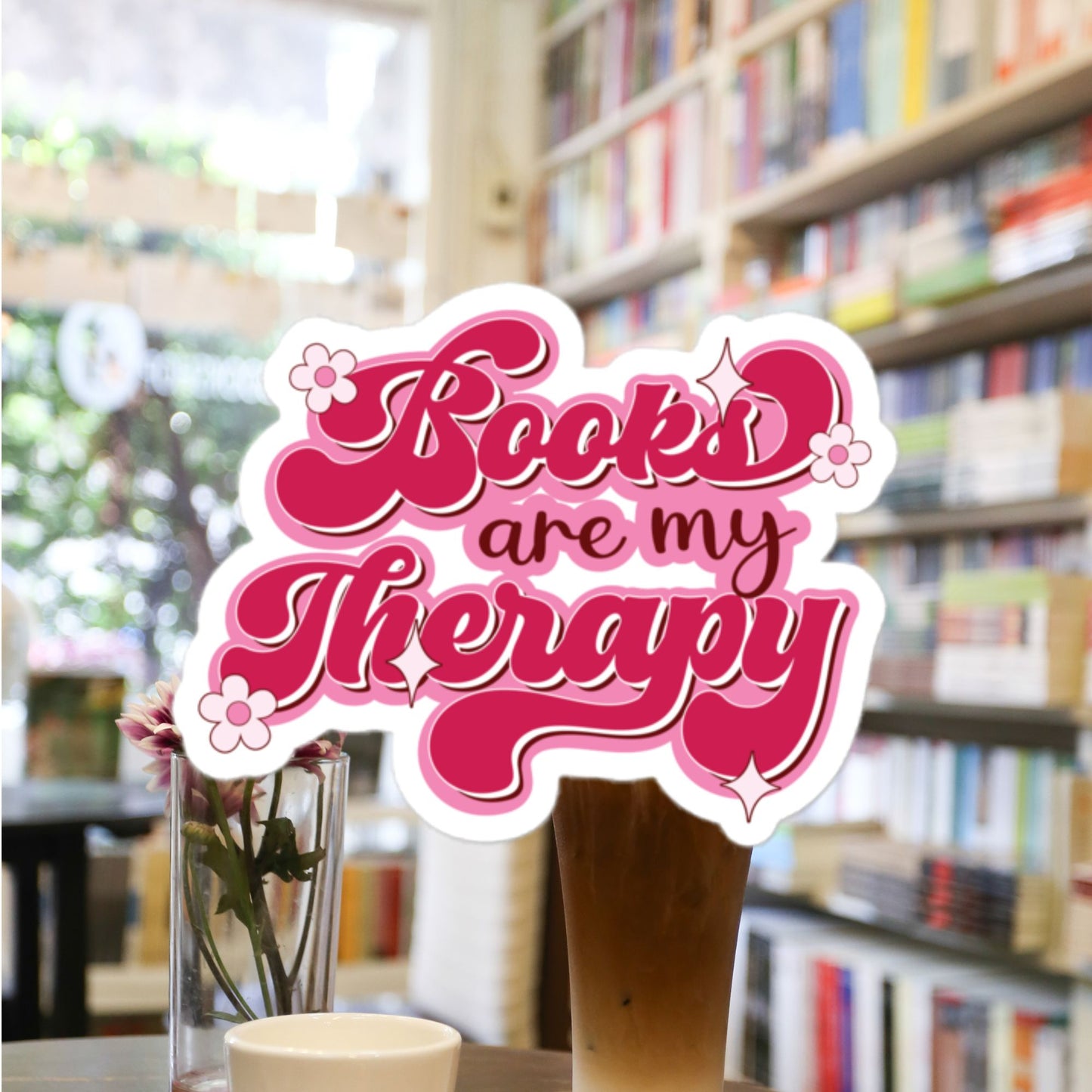 Books Are My Therapy Sticker