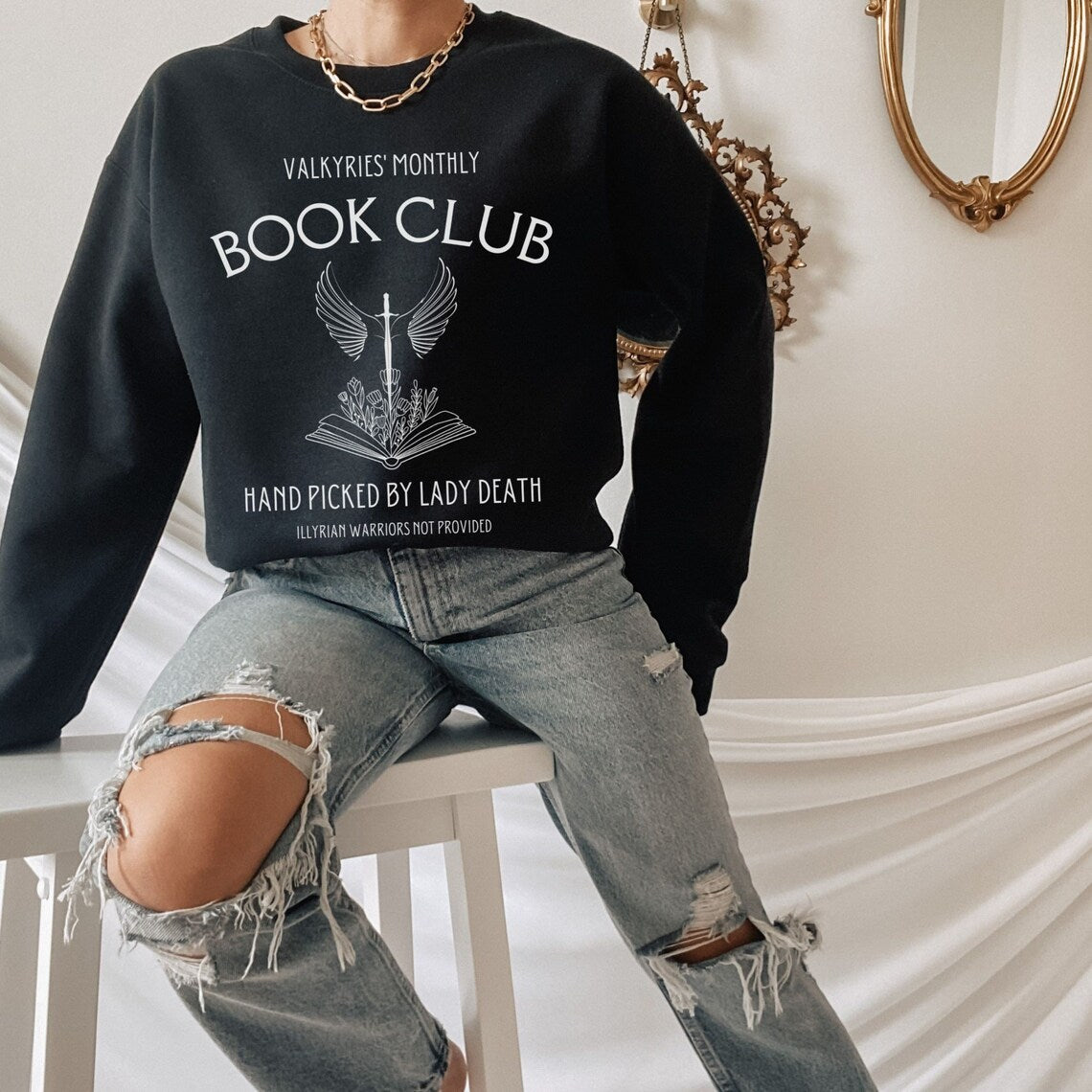 Load image into Gallery viewer, Valkyries&amp;#39; Monthly Book Club Sweatshirt
