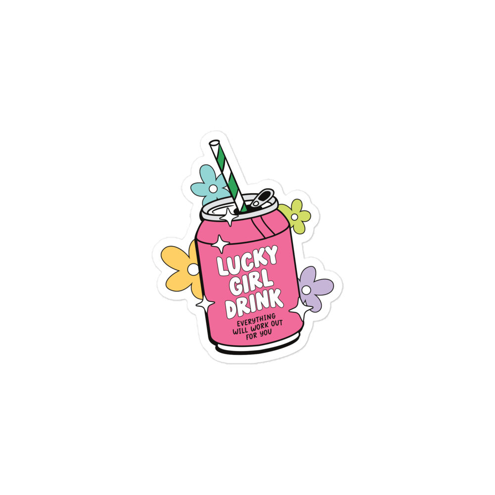 Load image into Gallery viewer, Lucky Girl Drink Sticker
